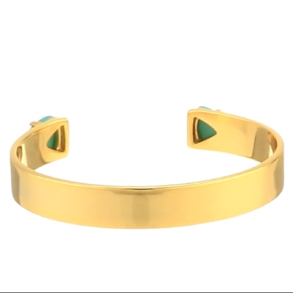jules smith // turquoise and gold cuff bracelet - Picture 4 of 6